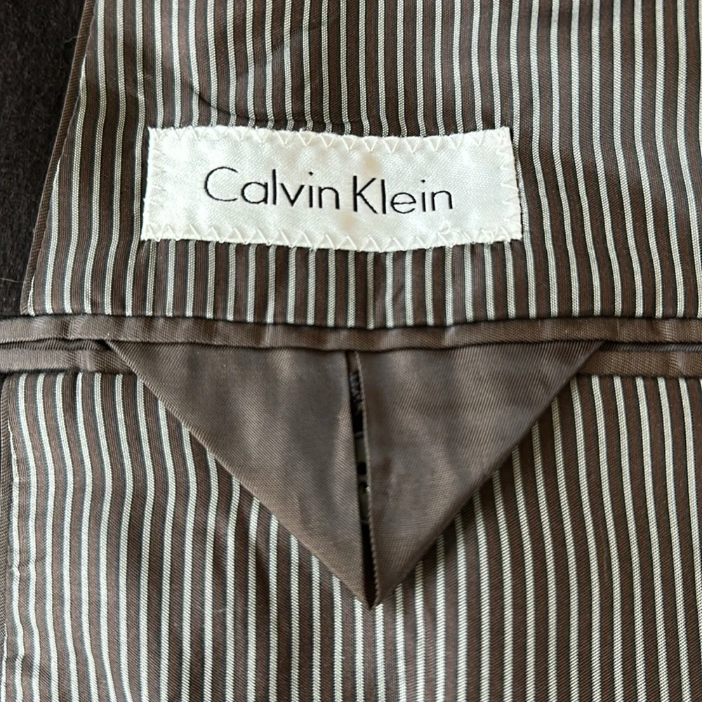 Men's CALVIN KLEIN 100% Cashmere SPORT COAT BLAZER SUIT JACKET Double Vent Brown